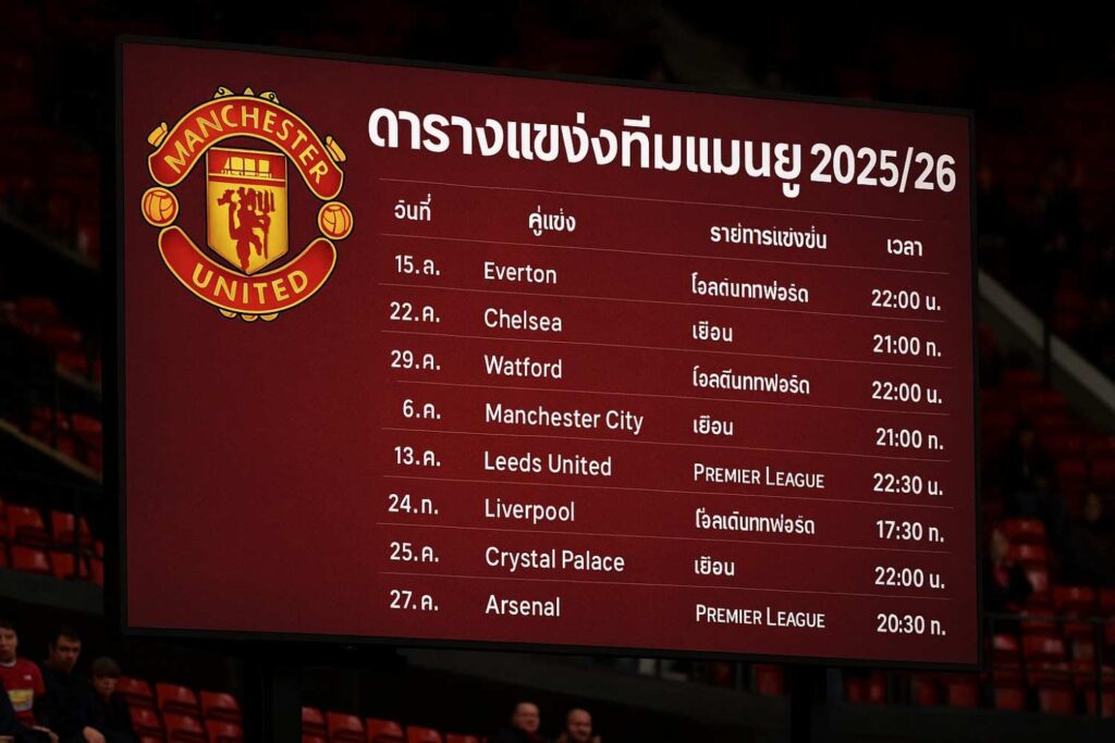 ตารางแข่งทีมแมนยู