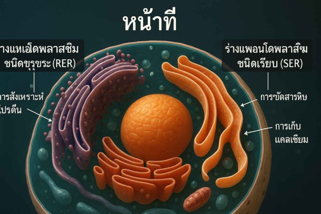 ร่างแหเอนโดพลาสซึม หน้าที่สำคัญและความหมายที่ควรรู้ ร่างแหเอนโดพลาสซึม หน้าที่